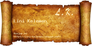 Lini Kelemen névjegykártya